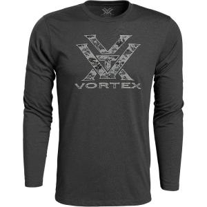 Vortex Men’s Core Logo Long Sleeve T-Shirts(Charcoal Camo Heather)