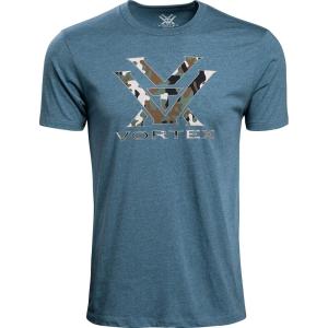 Vortex Men’s Core Logo Short Sleeve T-Shirts(Steel Blue Heather Camo)