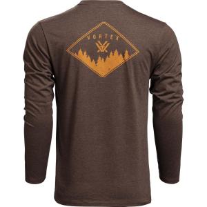 Vortex Men’s Diamond Crest Long Sleeve T-Shirts(Brown Heather)