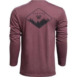 Vortex Men’s Diamond Crest Long Sleeve T-Shirts(Burgundy Heather)