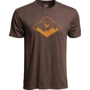 Vortex Men’s Diamond Crest Short Sleeve T-Shirts(Brown Heather)