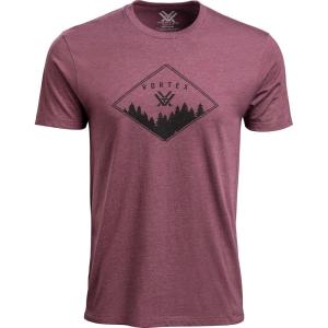 Vortex Men’s Diamond Crest Short Sleeve T-Shirts(Burgundy Heather)