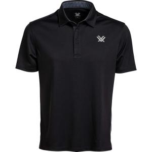 Vortex Men’s Escape Velocity Polo Shirts – Moisture Wicking, UPF Protection, Quick Dry, Stain Release, Coolmax Fabric(Black)