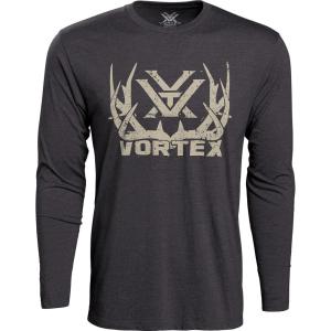 Vortex Men’s Full-Tine Long Sleeve T-Shirts(Charcoal Heather)