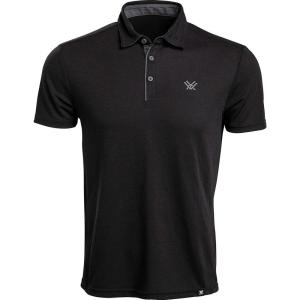 Vortex Men’s Punch in Polo Shirts – UPF 15 Protection, Moisture Wicking, Armpit Gussets(Black Heather)