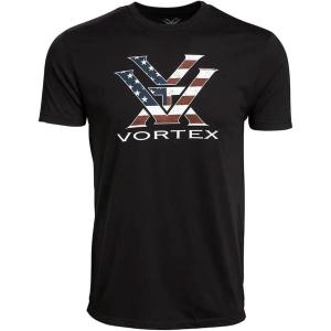 Vortex Mens Stars and Stripes Short Sleeve Shirt(Black)