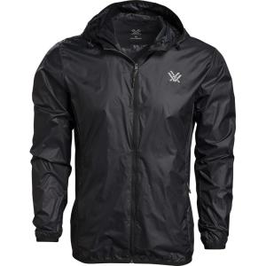 Vortex Men’s Storm Silencer Pro Rain Breaker Jackets – DWR Treated, Packs Into Own Pocket(Black)