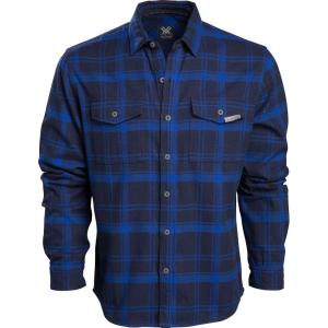 Vortex Men’s Timber Rush Flannel Shirts – Mechanical Stretch, Moisture Wicking, Underarm Gusset(Blue Jay)