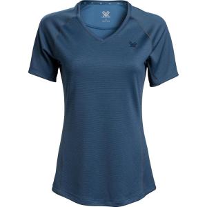 Vortex Women’s Weekend Rucker Moisture-Wicking UPF-Protective High-Performance Short Sleeve T-Shirt(Dark Blue)