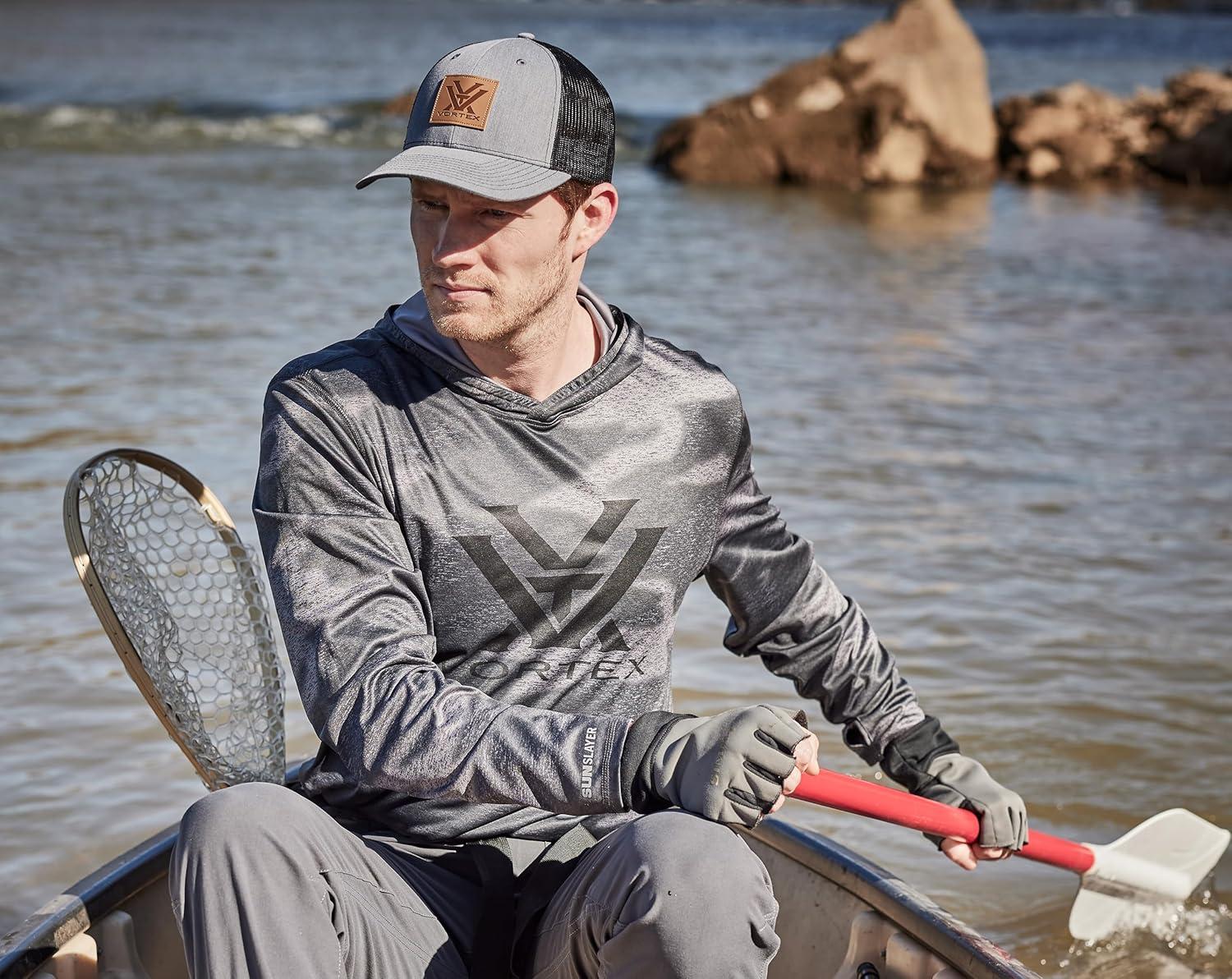 image:imageVortex Mens Sun Slayer Hoodies UPF 50 MoistureWicking Stretch FabricBlack Camo