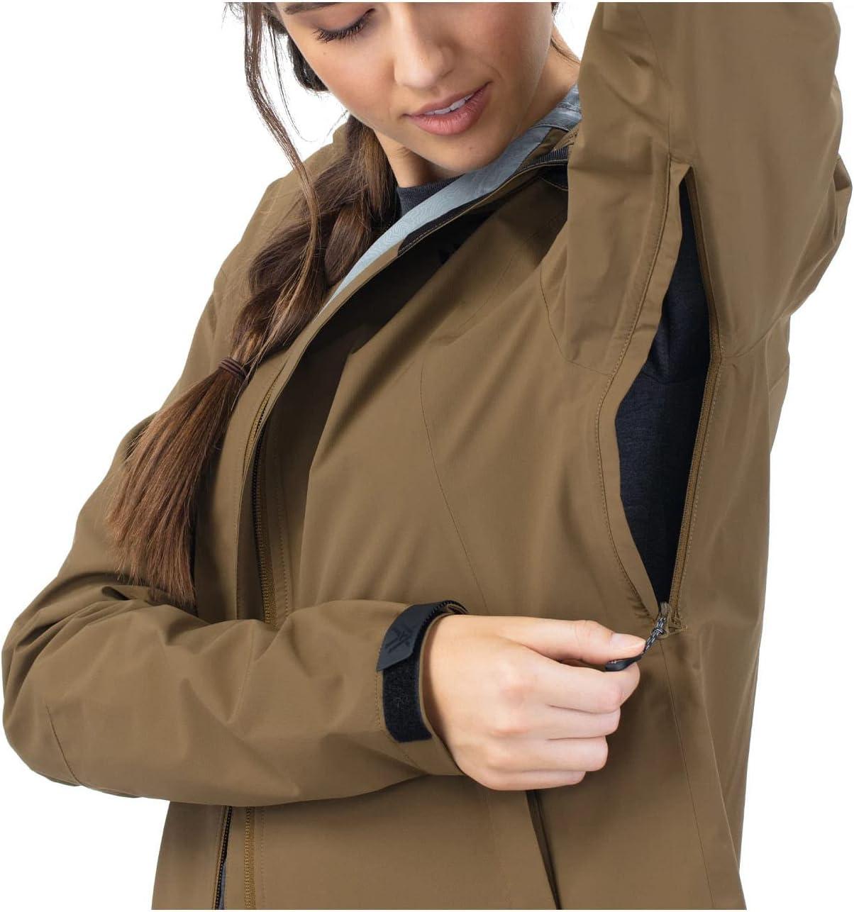 image:imageVortex womens Cloud Shaker Waterproof Seamsealed Breathable Packable Rain Jacket With Adjustable Hood and HemMilitary Olive