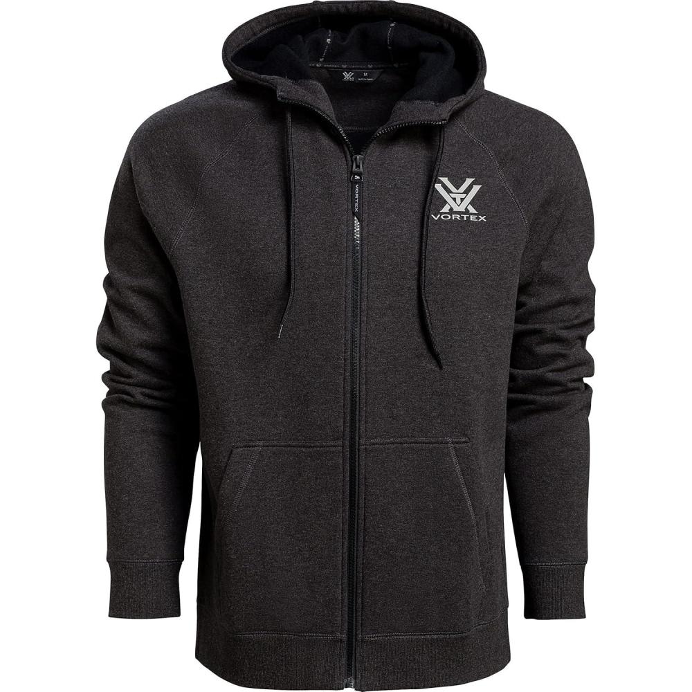 image:imageVortex Mens Full Zip Comfort HoodieCharcoal Heather