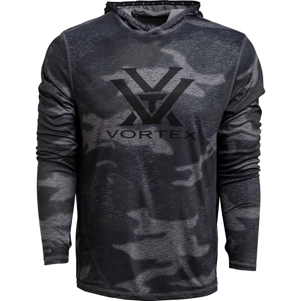 image:imageVortex Mens Sun Slayer Hoodies UPF 50 MoistureWicking Stretch FabricBlack Camo