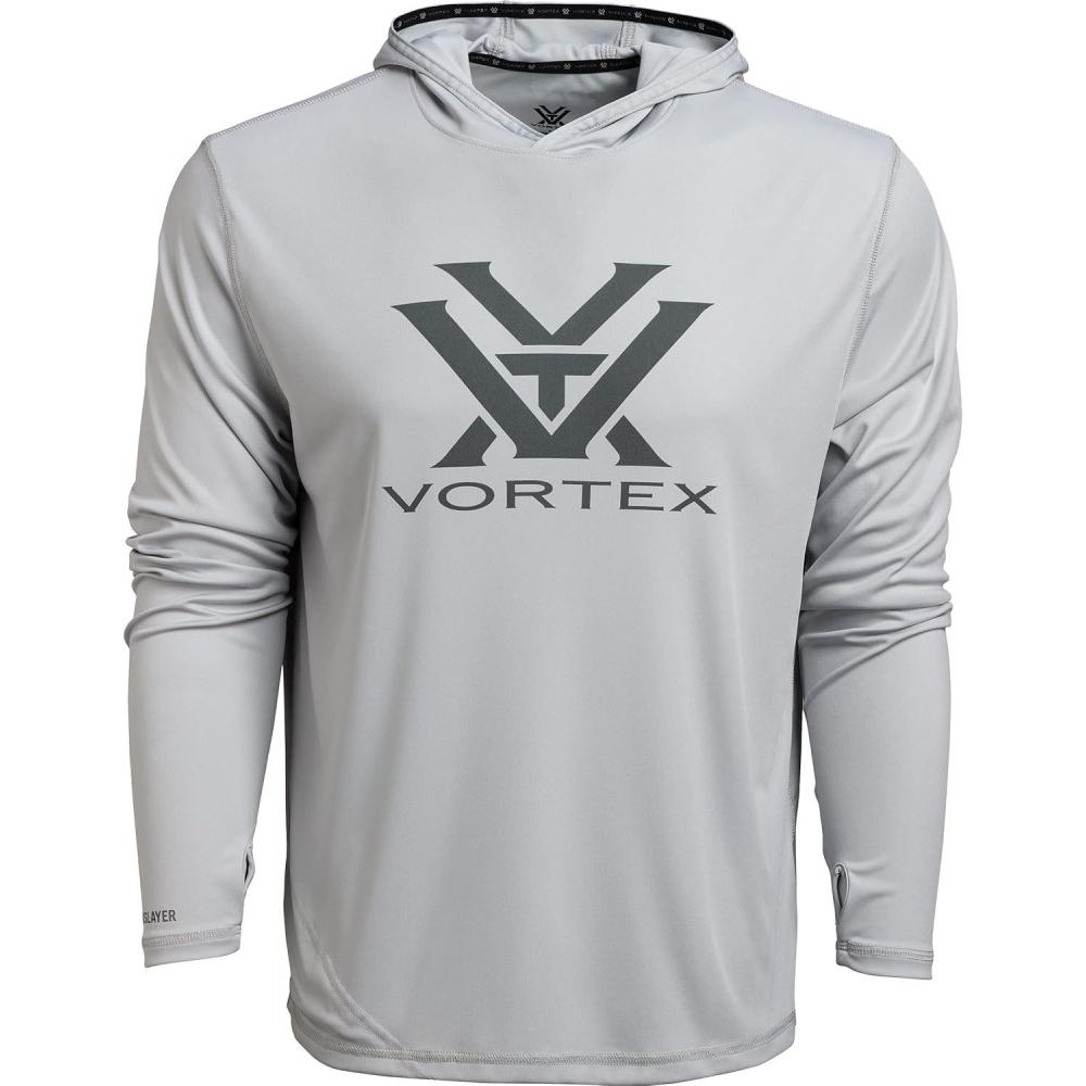 image:imageVortex Mens Sun Slayer Hoodies UPF 50 MoistureWicking Stretch FabricCool Grey