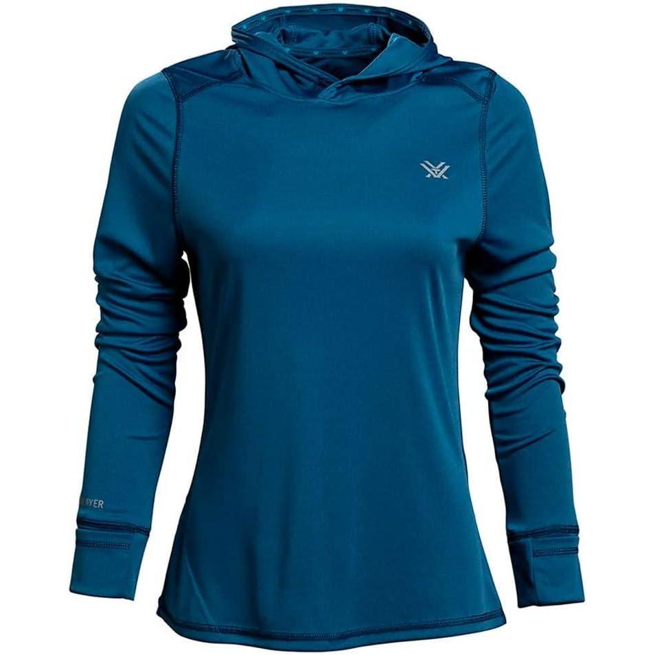 image:imageVortex womens Womens Sun Slayer Moisturewicking 50 Upf Sunprotective Highperformance Polyester HoodieDark Blue