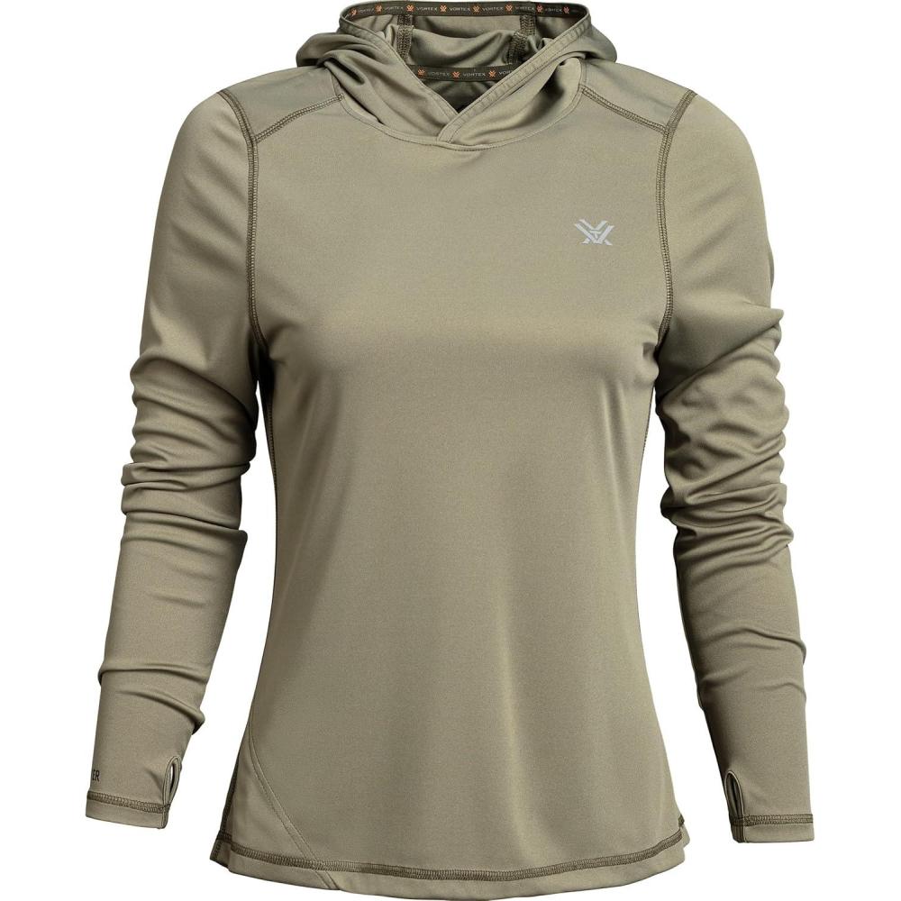 image:imageVortex womens Womens Sun Slayer Moisturewicking 50 Upf Sunprotective Highperformance Polyester HoodieLichen