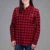 Vortex Women’s Timber Rush Flannel Moisture-Wicking High-Performance Cotton Long Sleeve Shirt(Red Buffalo)