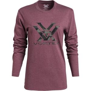 Vortex Women’s Camo Core Logo Long Sleeve T-Shirts(Burgundy Heather)