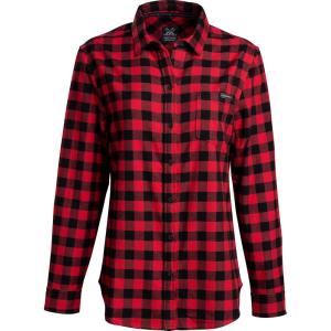 Vortex Women’s Timber Rush Flannel Moisture-Wicking High-Performance Cotton Long Sleeve Shirt(Red Buffalo)