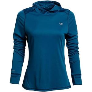 Vortex womens Women’s Sun Slayer Moisture-wicking 50+ Upf Sun-protective High-performance Polyester Hoodie(Dark Blue)