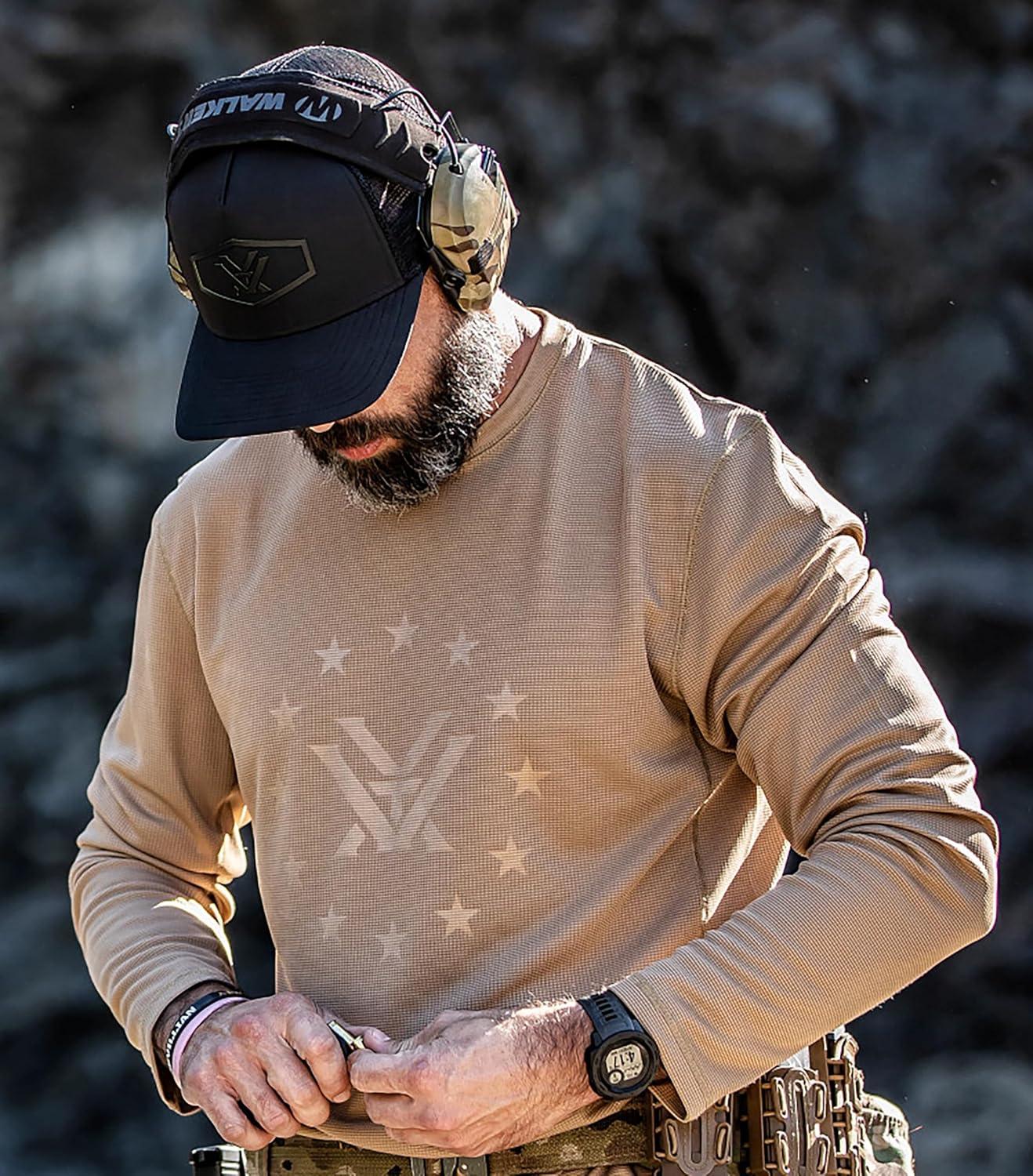 image:imageVortex Mens 13 Star Performance Grid Long Sleeve ShirtsKelp Brown
