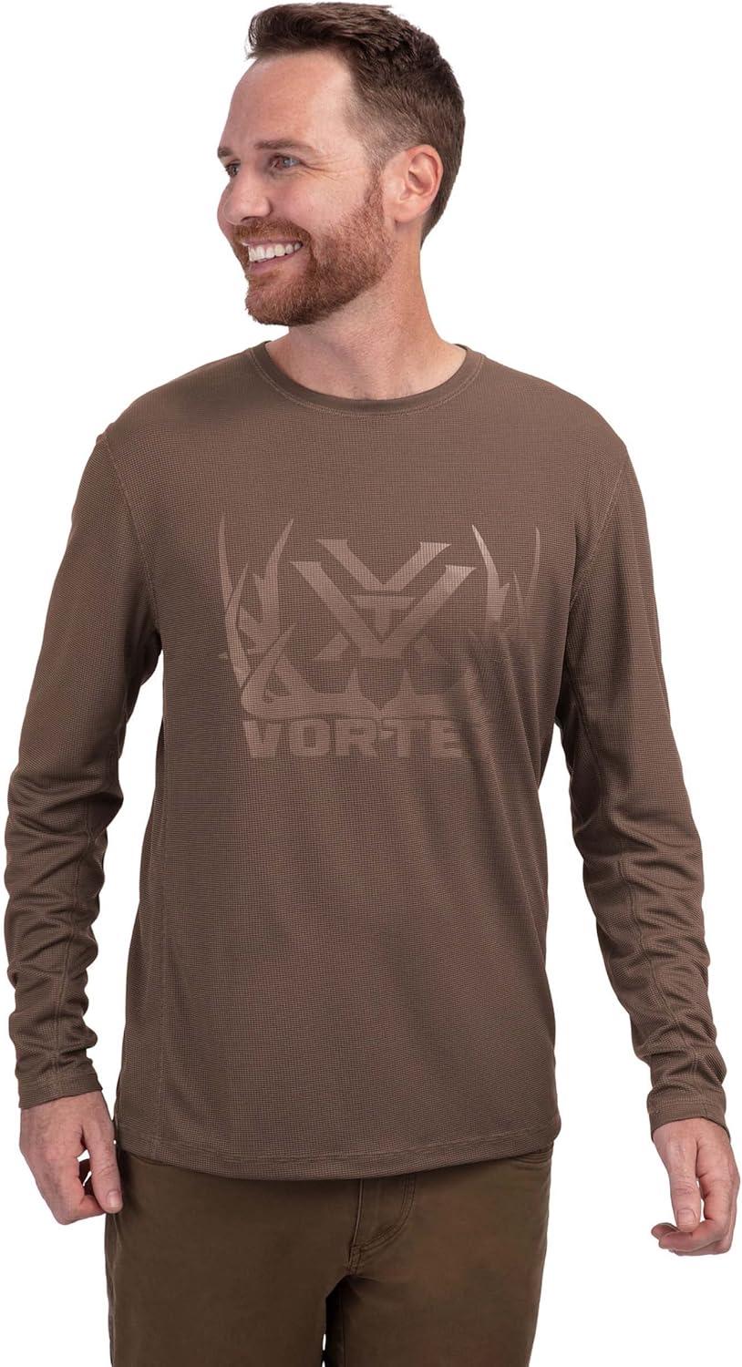 image:imageVortex Mens FullTine Performance Grid Long Sleeve ShirtsMorel