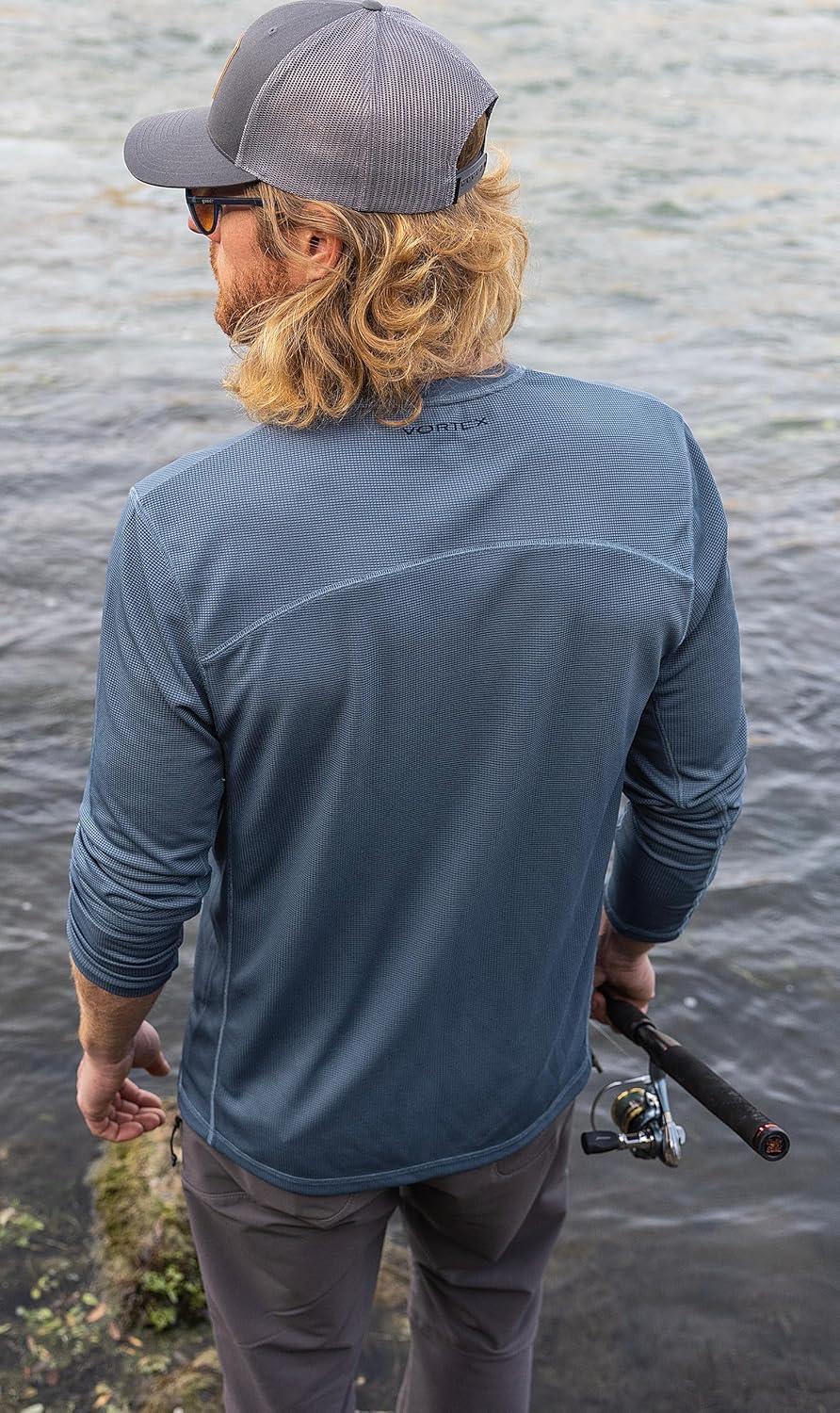 image:imageVortex Mens Three Peaks Performance Grid Long Sleeve ShirtsBering Sea