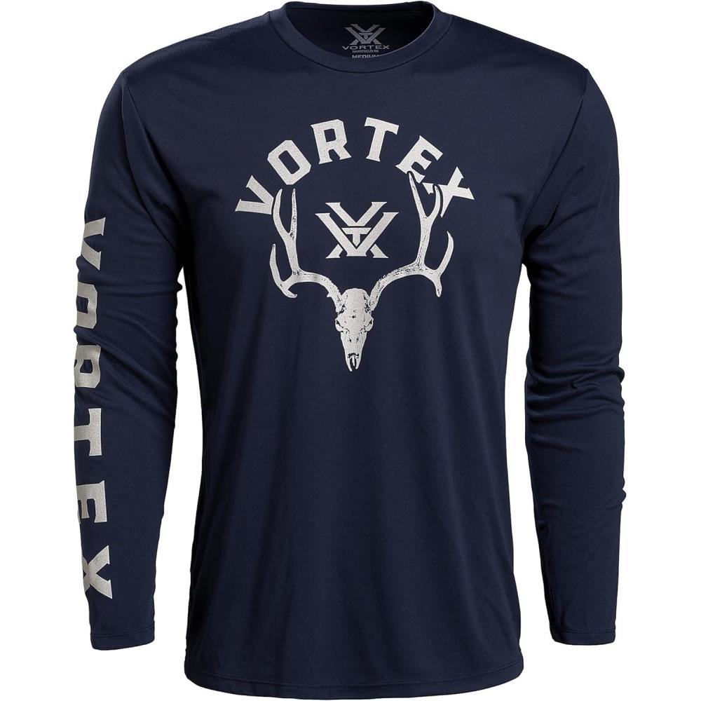 image:imageVortex Mens Antler Envy Long Sleeve TShirtsNavy Heather