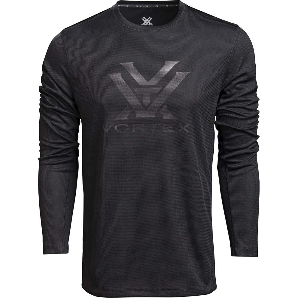 image:imageVortex Mens Core Logo Performance Grid Long Sleeve ShirtsBlack