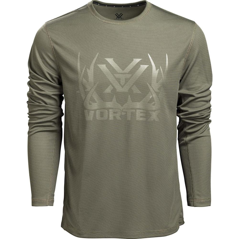 image:imageVortex Mens FullTine Performance Grid Long Sleeve ShirtsDeep Lichen