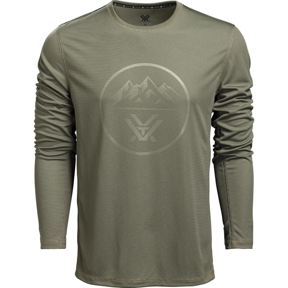 image:imageVortex Mens Three Peaks Performance Grid Long Sleeve ShirtsDeep Lichen