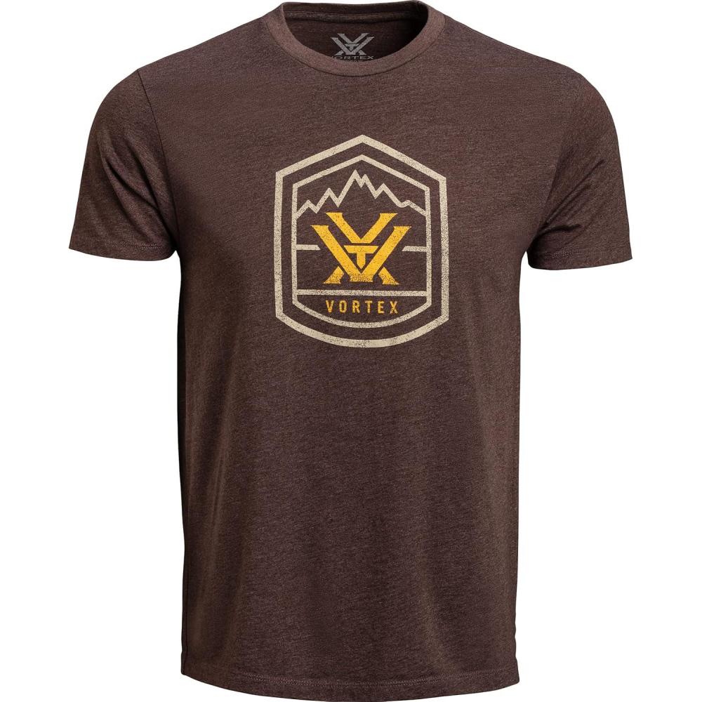 image:imageVortex Mens Total Ascent Short Sleeve TShirtsBrown Heather