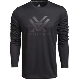 Vortex Men’s Core Logo Performance Grid Long Sleeve Shirts(Black)