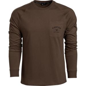 Vortex Men’s Outland Heavyweight Long Sleeve Pocket T-Shirts(Dark Brown)