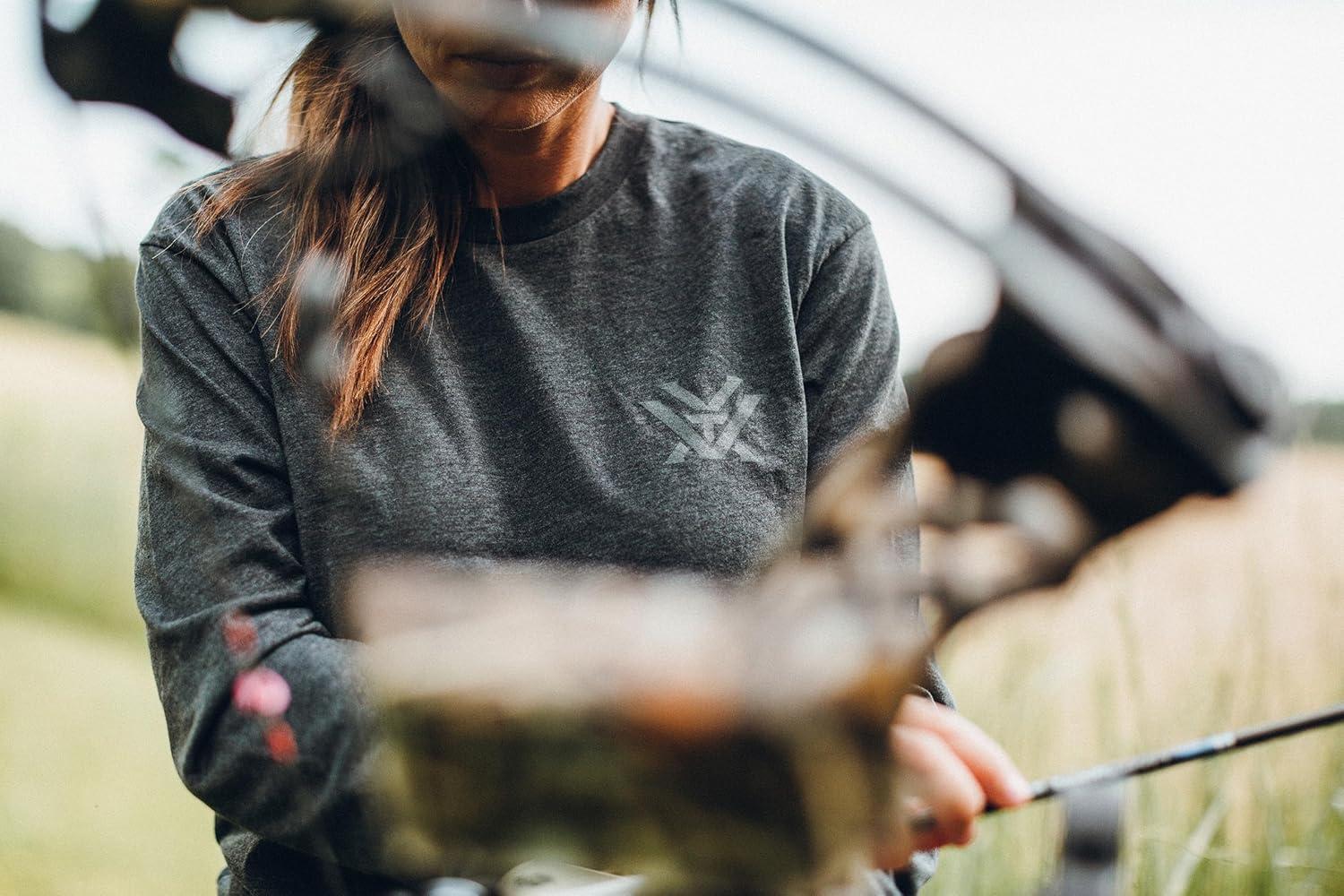 image:imageVortex Womens Meridian Mountain Long Sleeve TShirtsCharcoal Heather