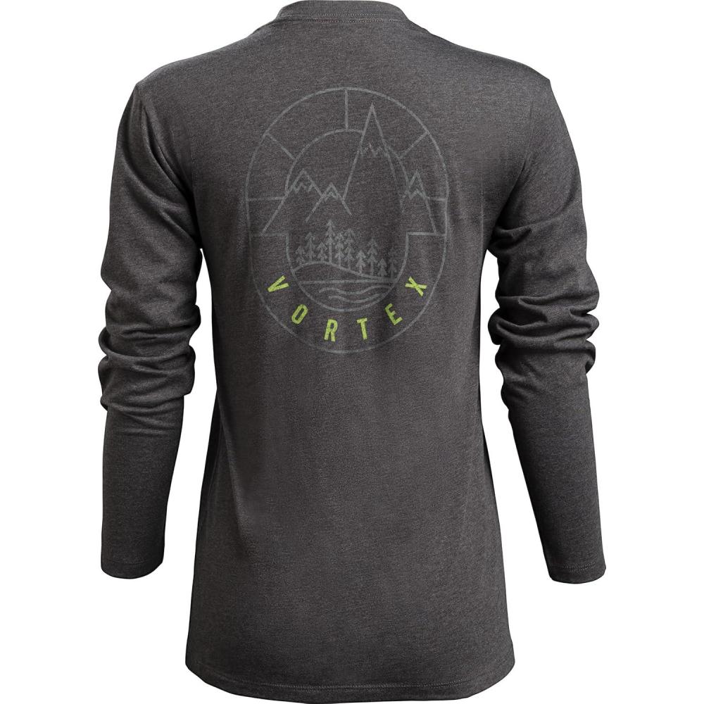 image:imageVortex Womens Meridian Mountain Long Sleeve TShirtsCharcoal Heather