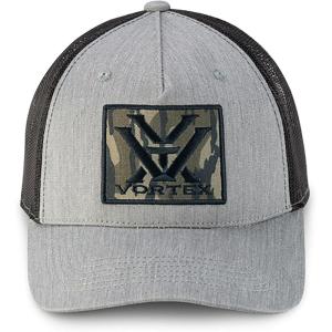 Vortex x Mossy Oak Camo Patch Mesh Snapback Caps(Grey Heather)