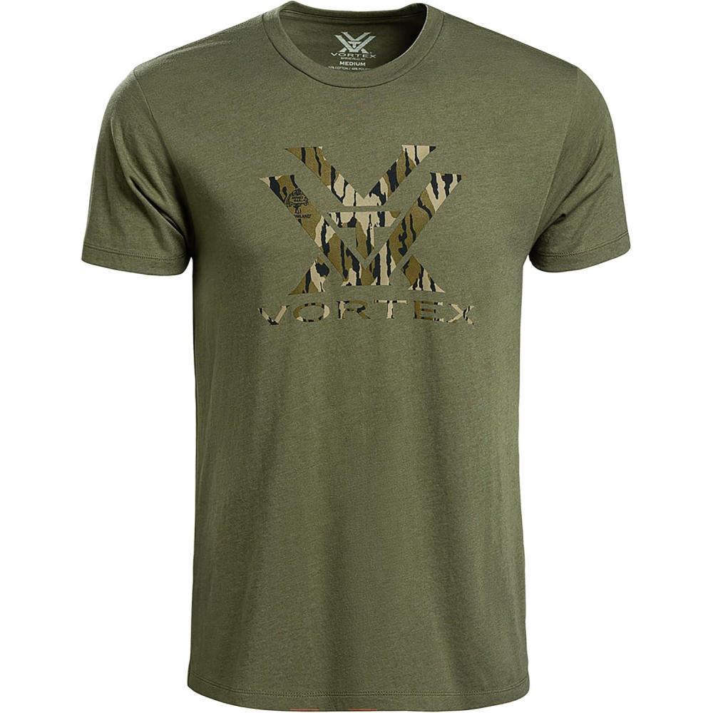 image:imageVortex x Mossy Oak Mens Core Logo Short Sleeve TShirtsMilitary Heather