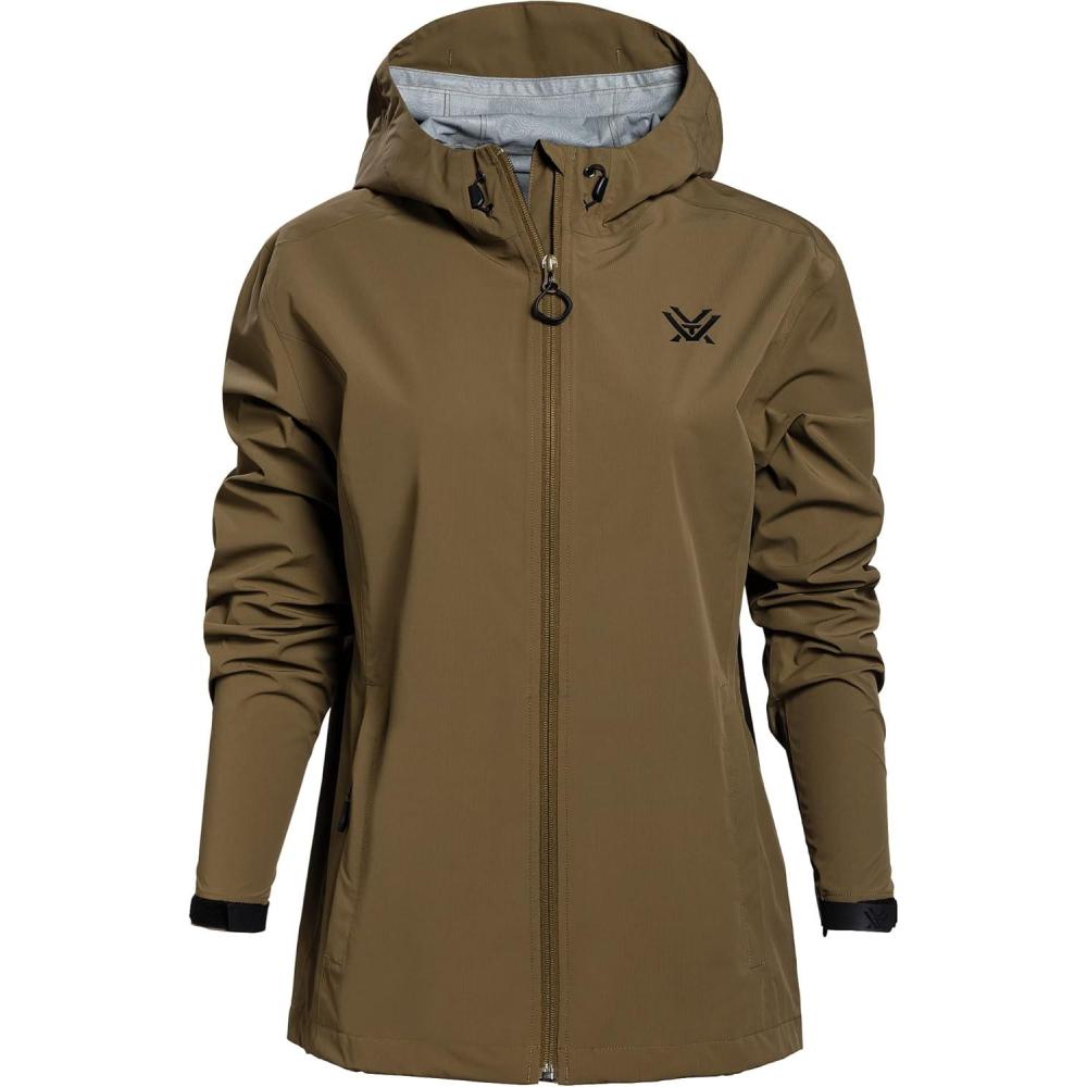 image:imageVortex Womens Cloud Shaker Waterproof SeamSealed Breathable Packable Rain Jacket with Adjustable Hood and HemMilitary Olive