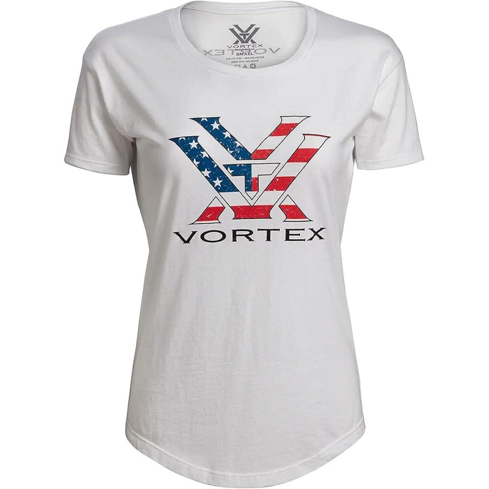 image:imageVortex Womens Womens Lightweight QuickDry Sun Protective Outdoor Casual CottonPolyester Stars and Stripes Short Sleeve TShirt