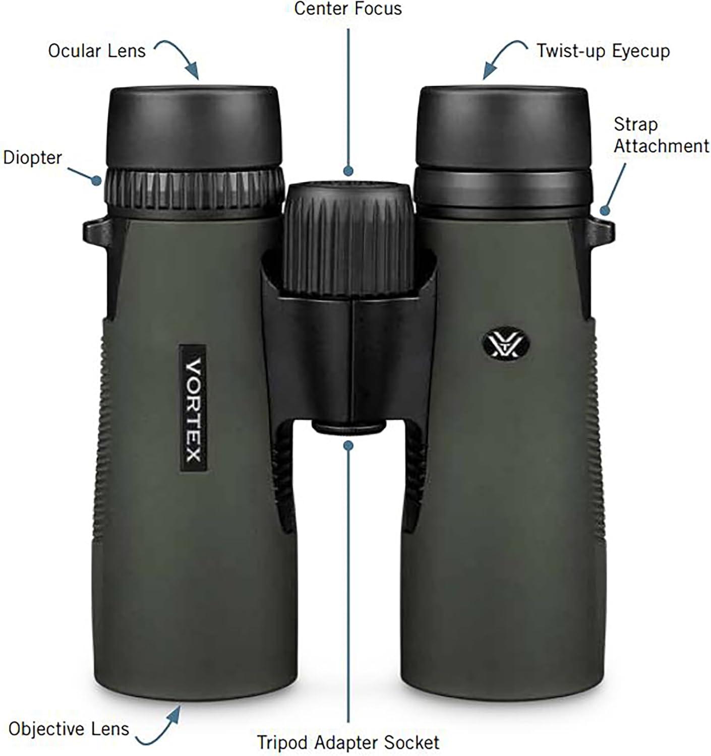 image:imageVortex Diamondback HD 10x42 Binoculars Mossy Oak Bottomland HD Optical System NonSlip Grip Waterproof Fogproof Shockproof Included GlassPak Unlimited Unconditional WarrantyGreen