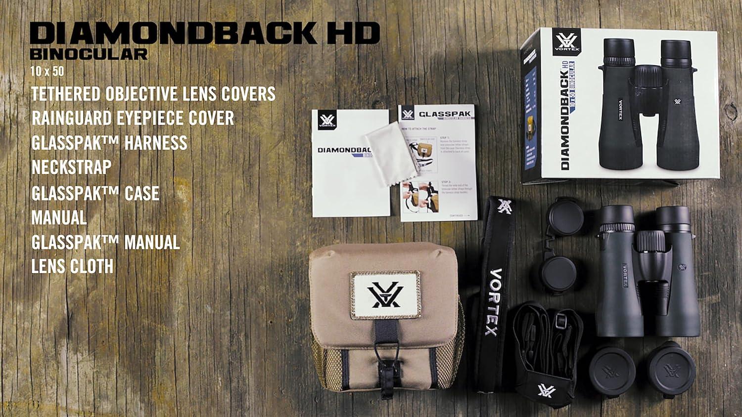 image:imageVortex Diamondback HD 10x42 Binoculars Mossy Oak Bottomland HD Optical System NonSlip Grip Waterproof Fogproof Shockproof Included GlassPak Unlimited Unconditional WarrantyGreen