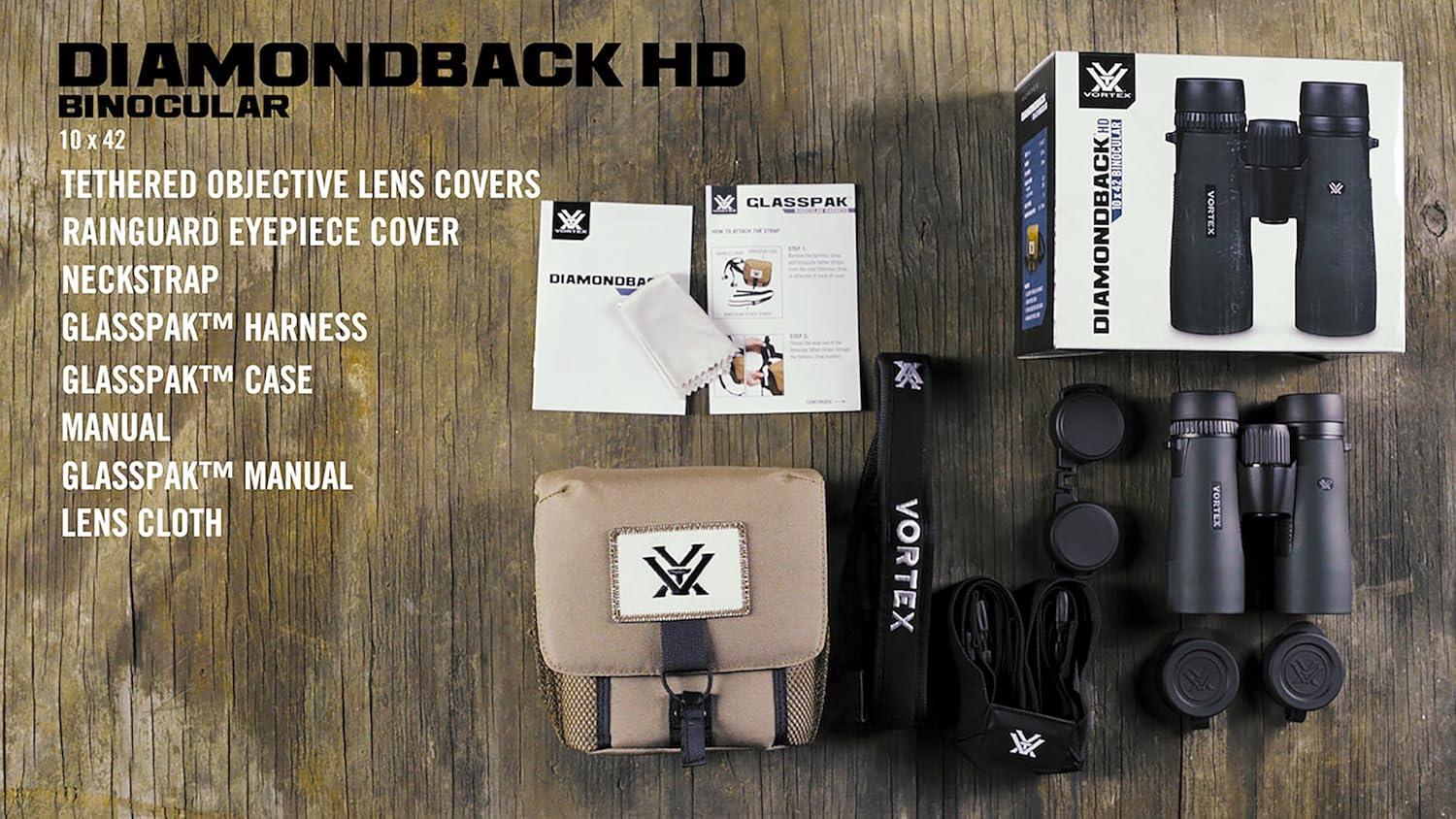 image:imageVortex Diamondback HD 10x42 Binoculars Mossy Oak Bottomland HD Optical System NonSlip Grip Waterproof Fogproof Shockproof Included GlassPak Unlimited Unconditional WarrantyGreen
