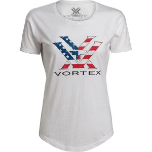 Vortex Women’s Stars and Stripes Short Sleeve T-Shirt(White)