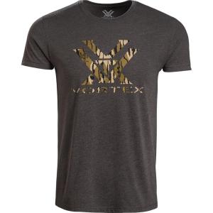 Vortex Men’s Core Logo Short Sleeve T-Shirts(Mossy Oak Bottomland Camo Charcoal Heather)