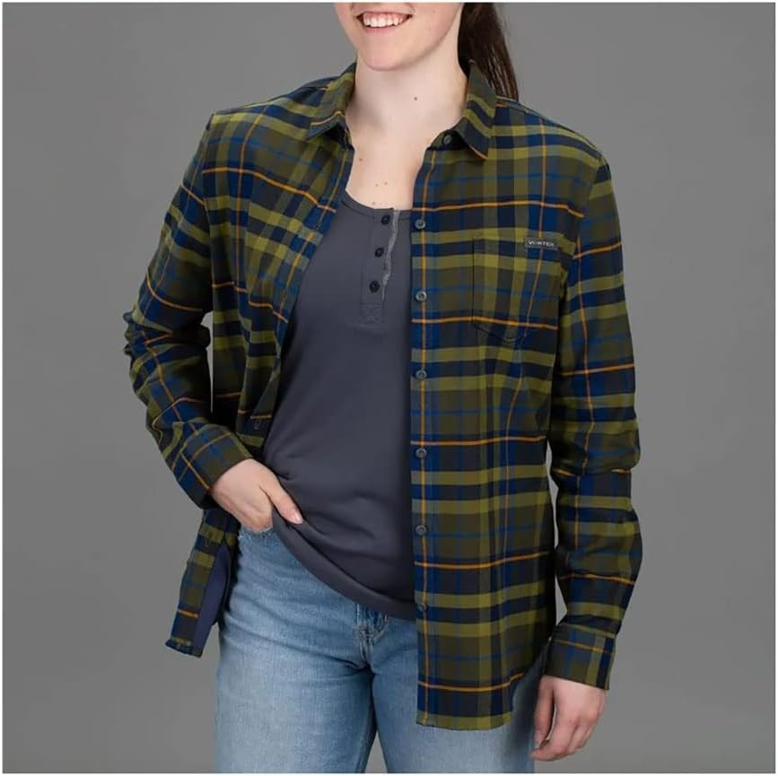 image:imageVortex Womens Timber Rush Flannel MoistureWicking HighPerformance Cotton Long Sleeve ShirtMayfly
