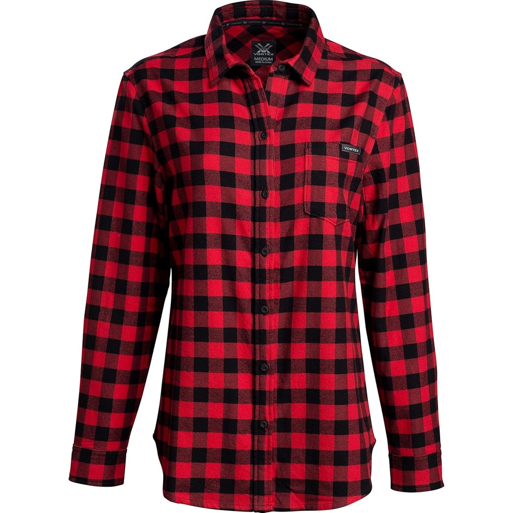 image:imageVortex Womens Timber Rush Flannel MoistureWicking HighPerformance Cotton Long Sleeve ShirtRed Buffalo