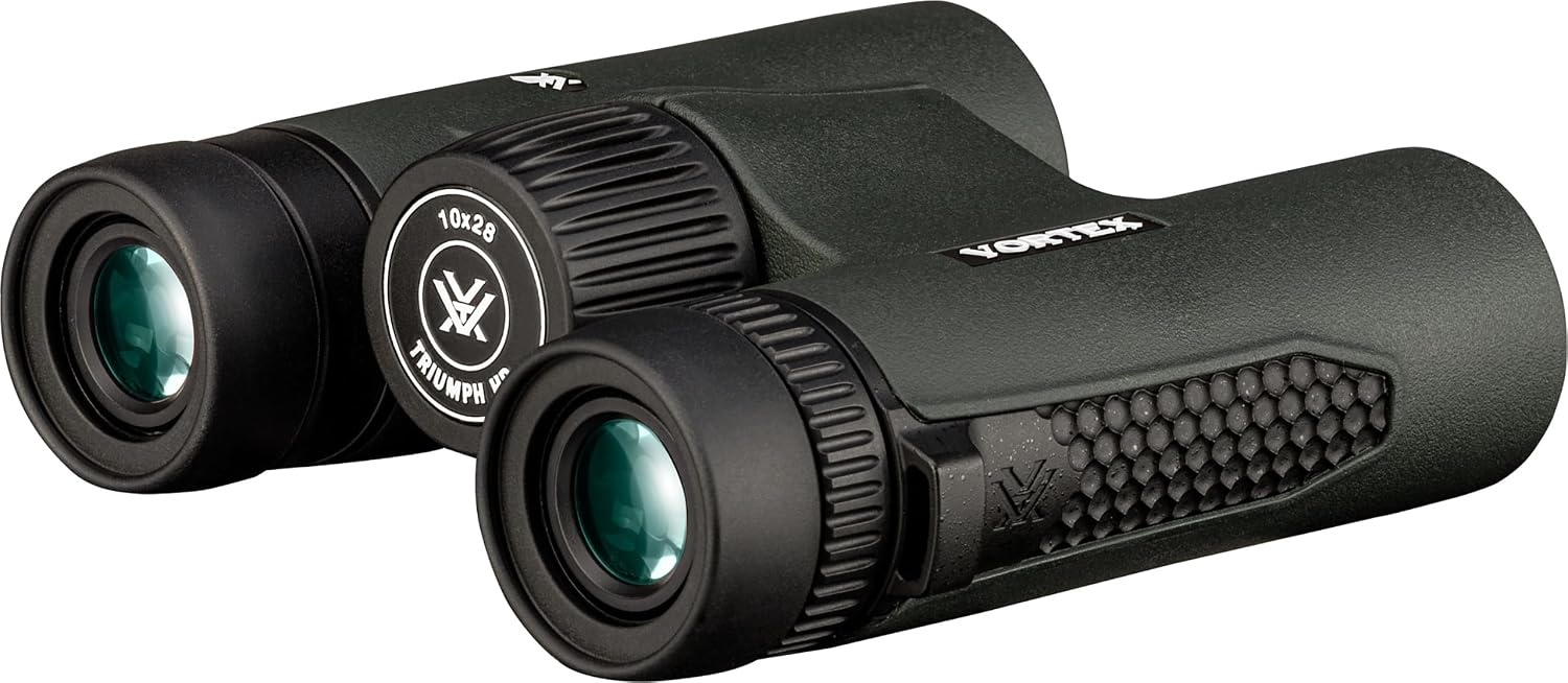image:imageVortex Triumph HD 10x28 Binoculars HD Optics Tripod Adaptable Waterproof Fogproof Shockproof Included Carry Case Unlimited Unconditional WarrantyGreen