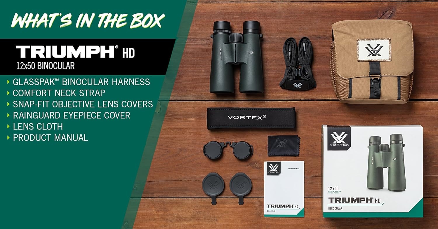 image:imageVortex Triumph HD 10x28 Binoculars HD Optics Tripod Adaptable Waterproof Fogproof Shockproof Included Carry Case Unlimited Unconditional WarrantyGreen